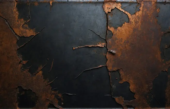 Vintage Metal Panel Texture with Rust Cracks